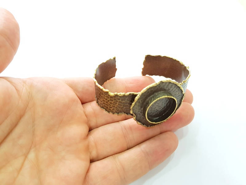 Hammered Bracelet Blanks Bangle Blanks Cuff Blanks Adjustable Bracelet Blank Antique Bronze Plated Brass (20mm Blanks) G8778