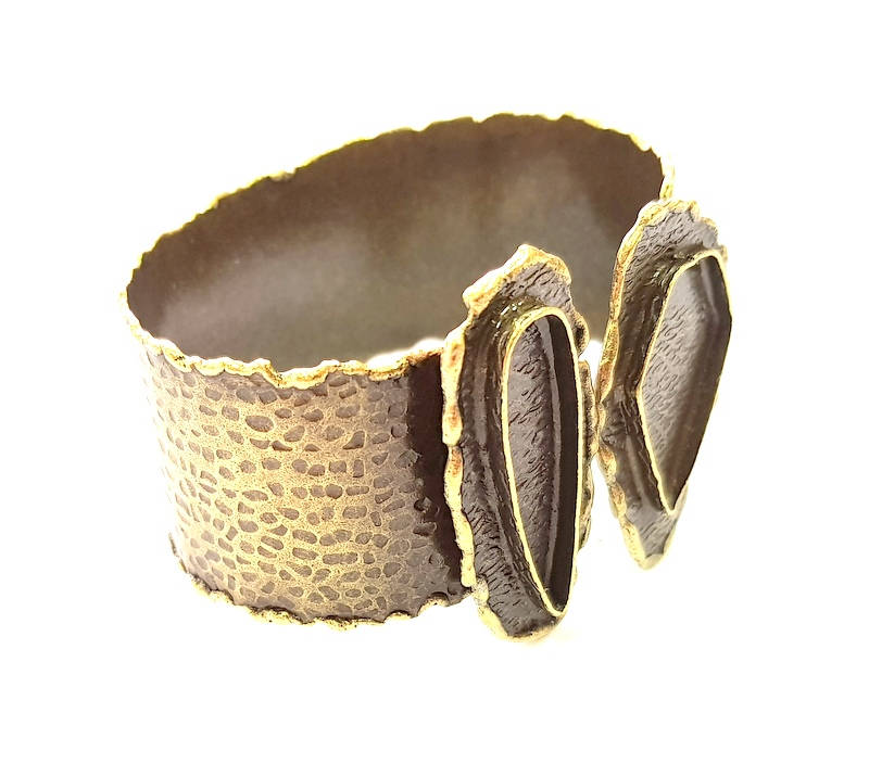 Hammered Bracelet Blanks Bangle Blanks Cuff Blanks Adjustable Bracelet Blank Antique Bronze Plated Brass (27x19mm and 38x10mm Blanks) G8779