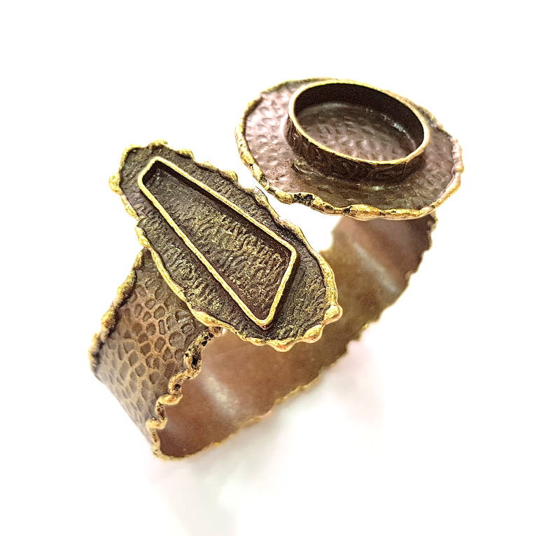 Hammered Bracelet Blanks Bangle Blanks Cuff Blanks Adjustable Bracelet Blank Antique Bronze Plated Brass (20mm and 31x10mm Blanks) G8780