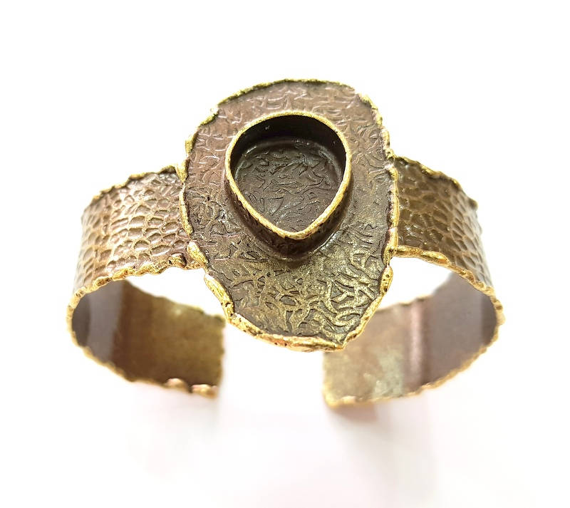 Hammered Bracelet Blanks Bangle Blanks Cuff Blanks Adjustable Bracelet Blank Antique Bronze Plated Brass (20x15mm Blanks) G8781