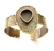 Hammered Bracelet Blanks Bangle Blanks Cuff Blanks Adjustable Bracelet Blank Antique Bronze Plated Brass (20x15mm Blanks) G8781