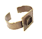 Hammered Bracelet Blanks Bangle Blanks Cuff Blanks Adjustable Bracelet Blank Antique Bronze Plated Brass (16x16mm Blanks) G8782