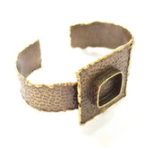 Hammered Bracelet Blanks Bangle Blanks Cuff Blanks Adjustable Bracelet Blank Antique Bronze Plated Brass (16x16mm Blanks) G8782