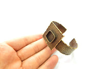 Hammered Bracelet Blanks Bangle Blanks Cuff Blanks Adjustable Bracelet Blank Antique Bronze Plated Brass (16x16mm Blanks) G8782