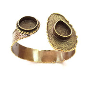 Hammered Bracelet Blanks Bangle Blanks Cuff Blanks Adjustable Bracelet Blank Antique Bronze Plated Brass (16mm and 20x15mm Blanks) G8783