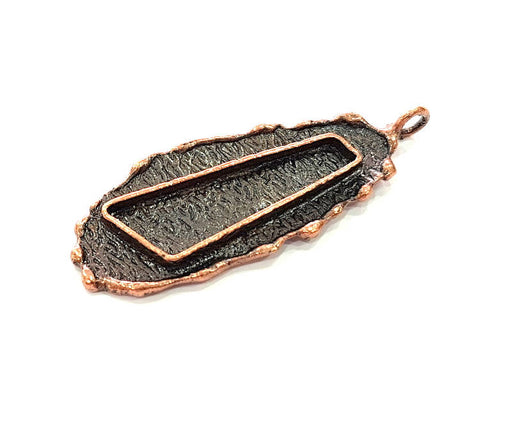 Antique Copper Pendant Blank Mosaic Base Blank inlay Blank Necklace Blank Resin Blank Mountings Antique Copper Plated Brass (32x10mm) G8786