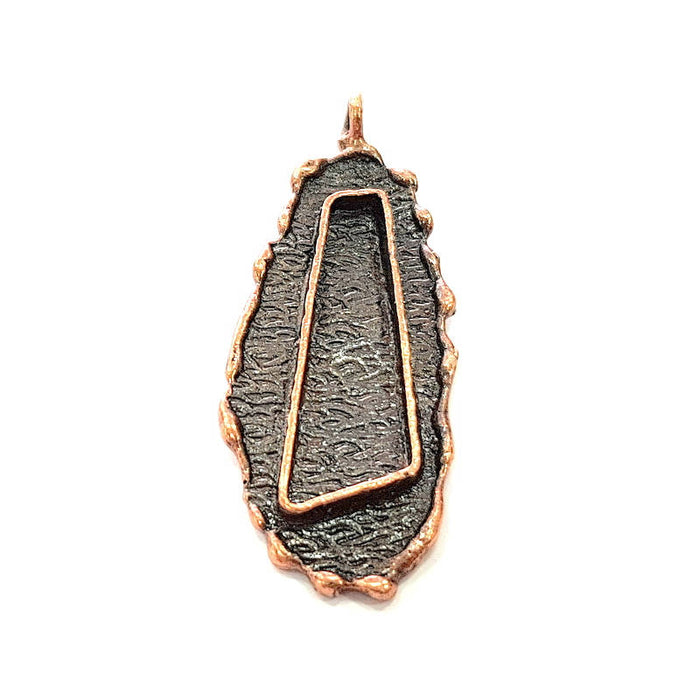 Antique Copper Pendant Blank Mosaic Base Blank inlay Blank Necklace Blank Resin Blank Mountings Antique Copper Plated Brass (32x10mm) G8786