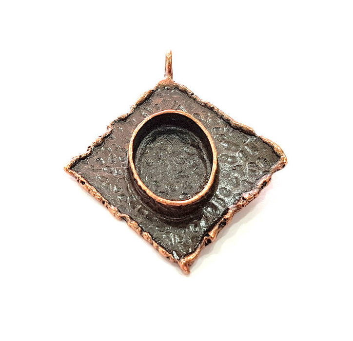 Antique Copper Pendant Blank Mosaic Base Blank inlay Blank Necklace Blank Resin Blank Mountings Antique Copper Plated Brass (45x38mm) G8787