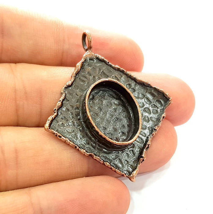 Antique Copper Pendant Blank Mosaic Base Blank inlay Blank Necklace Blank Resin Blank Mountings Antique Copper Plated Brass (45x38mm) G8787