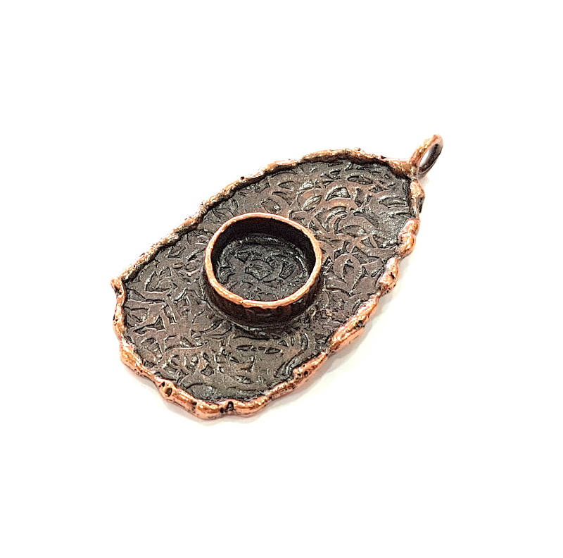 Antique Copper Pendant Blank Mosaic Base Blank inlay Blank Necklace Blank Resin Blank Mountings Antique Copper Plated Brass (43x22mm) G8791