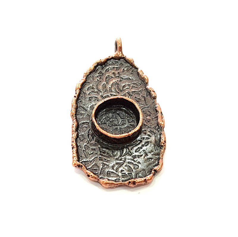 Antique Copper Pendant Blank Mosaic Base Blank inlay Blank Necklace Blank Resin Blank Mountings Antique Copper Plated Brass (43x22mm) G8791