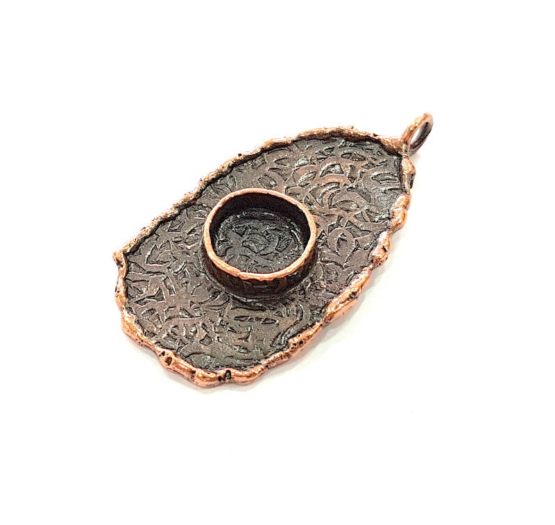 Antique Copper Pendant Blank Mosaic Base Blank inlay Blank Necklace Blank Resin Blank Mountings Antique Copper Plated Brass (43x22mm) G8791
