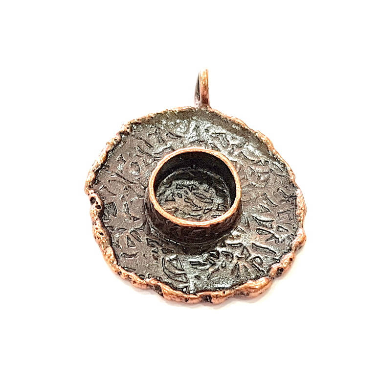 Antique Copper Pendant Blank Mosaic Base Blank inlay Blank Necklace Blank Resin Blank Mountings Antique Copper Plated Brass (29mm) G8792