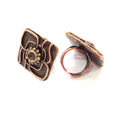 Copper Ring Blank inlay Ring Blank Mosaic Ring Bezel Base Settings Cabochon Mountings (7mm blank ) Antique Copper Plated Brass G8793