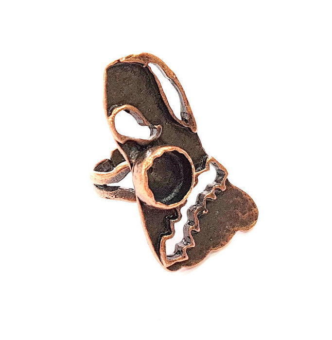 Copper Ring Blank inlay Ring Blank Mosaic Ring Bezel Base Settings Cabochon Mountings (10mm blank ) Antique Copper Plated Brass G8795
