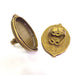 Antique Bronze Ring Blank inlay Ring Blank Mosaic Bezel Base Settings Cabochon Mountings (40x30mm blank ) Antique Bronze Plated Brass G8802