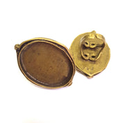 Antique Bronze Ring Blank inlay Ring Blank Mosaic Bezel Base Settings Cabochon Mountings (40x30mm blank ) Antique Bronze Plated Brass G8802