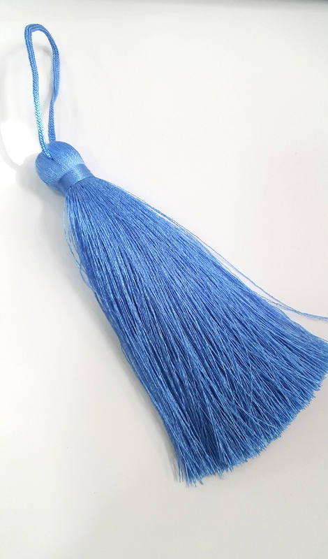 Dark Periwinkle Tassel , Large Thick 113 mm - 4.4 inches G8299