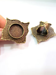 Antique Bronze Ring Blank inlay Ring Blank Mosaic Bezel Base Settings Cabochon Mountings (20mm blank ) Antique Bronze Plated Brass G8804
