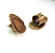 Antique Bronze Ring Blank inlay Ring Blank Mosaic Bezel Base Settings Cabochon Mountings (26x17mm Blank ) Antique Bronze Plated Brass G15085