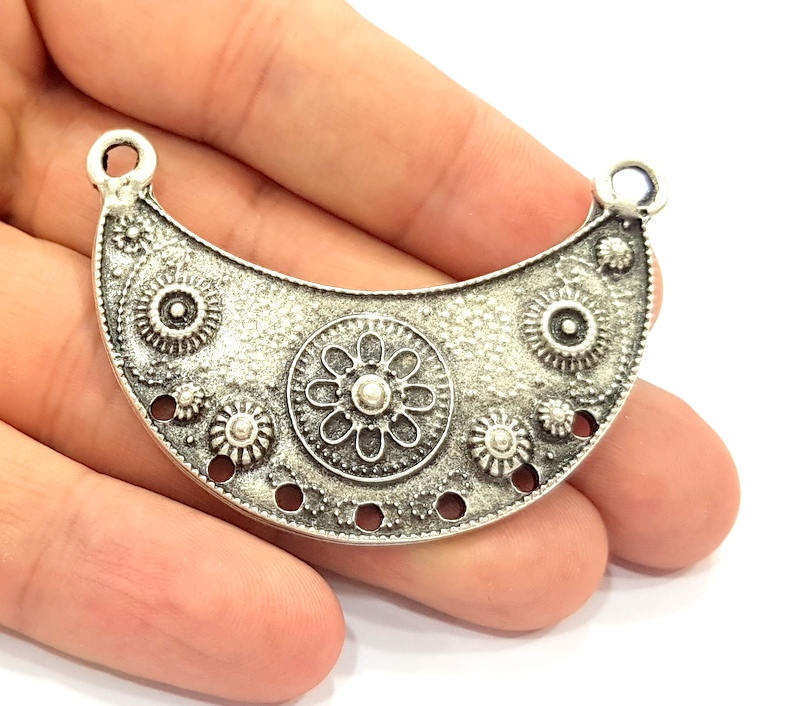 Silver Pendant Antique Silver Plated Pendants (57x24mm) G8313