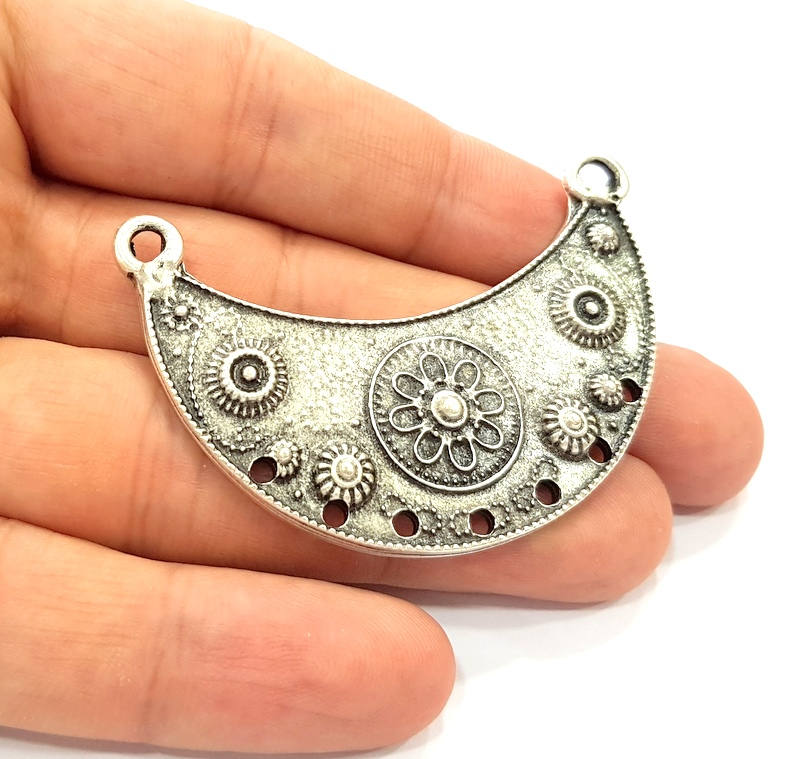 Silver Pendant Antique Silver Plated Pendants (57x24mm) G8313