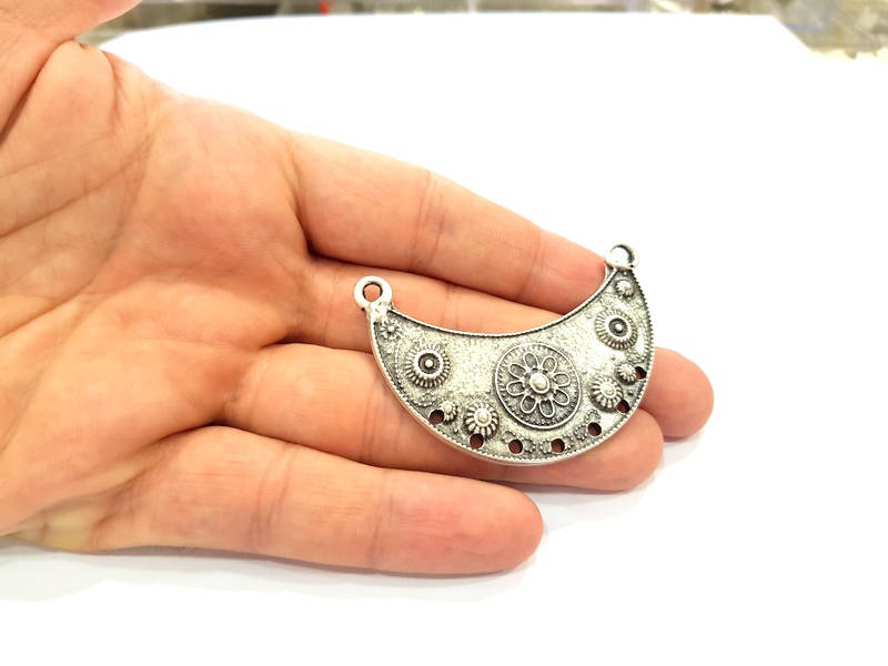 Silver Pendant Antique Silver Plated Pendants (57x24mm) G8313