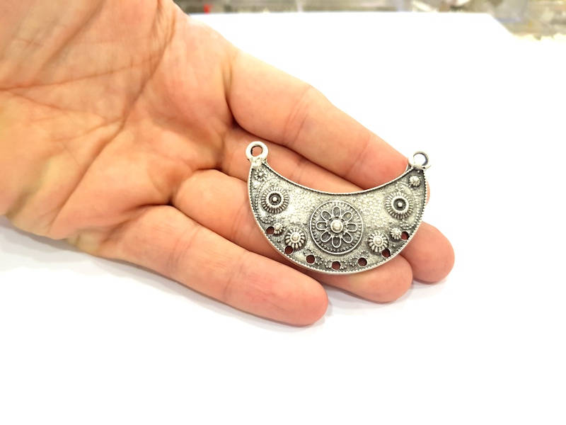 Silver Pendant Antique Silver Plated Pendants (57x24mm) G8313