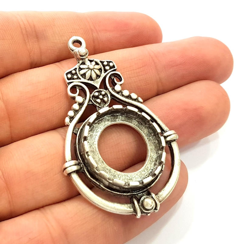 Silver Pendant Antique Silver Plated Pendants (56x34mm) G8314