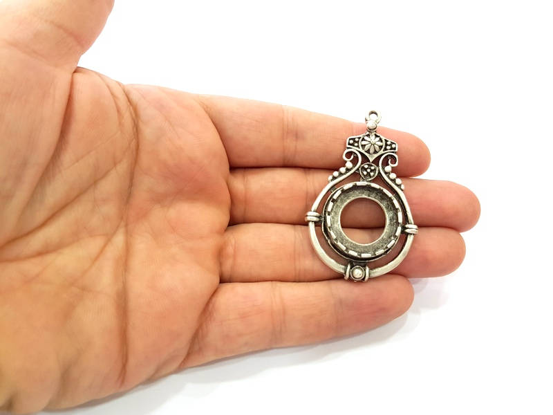 Silver Pendant Antique Silver Plated Pendants (56x34mm) G8314