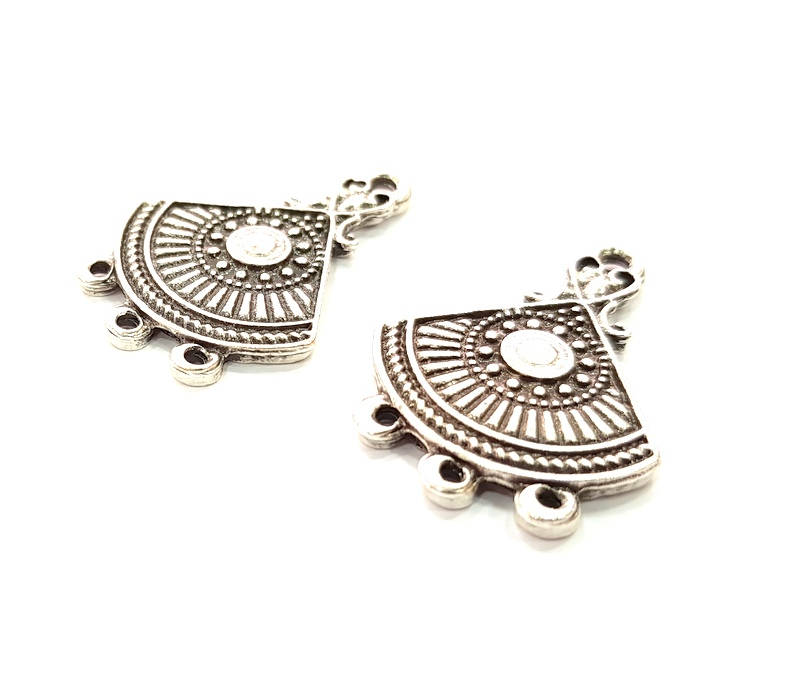 4 Silver Pendant Antique Silver Plated Pendant (30x20mm) G8324