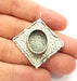 Silver Pendant Blank Bezel Base Setting Necklace Blank Resin Blank Mountings Antique Silver Plated Brass ( 40x40mm )  G8326