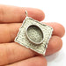 Silver Pendant Blank Bezel Base Setting Necklace Blank Resin Blank Mountings Antique Silver Plated Brass ( 40x40mm )  G8326