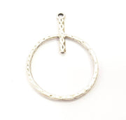 2 Silver Pendant Antique Silver Plated Pendant (53x37mm) G14439