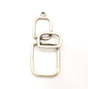 2 Silver Pendant Antique Silver Plated Pendant (53x17mm) G8817