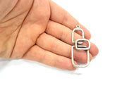 2 Silver Pendant Antique Silver Plated Pendant (53x17mm) G8817