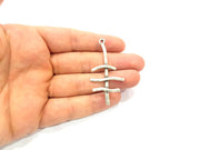 2 Silver Pendant Antique Silver Plated Pendant (57x28mm) G8819