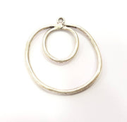 2 Silver Pendant Antique Silver Plated Pendant (49x42mm) G8820