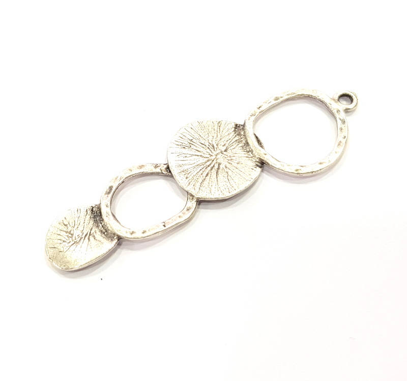 10 Silver Pendant Antique Silver Plated Pendant (72x20mm) G8822