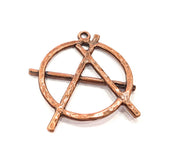 2 Antique Copper Charms Antique Copper Plated Charms (46x43mm) G8825