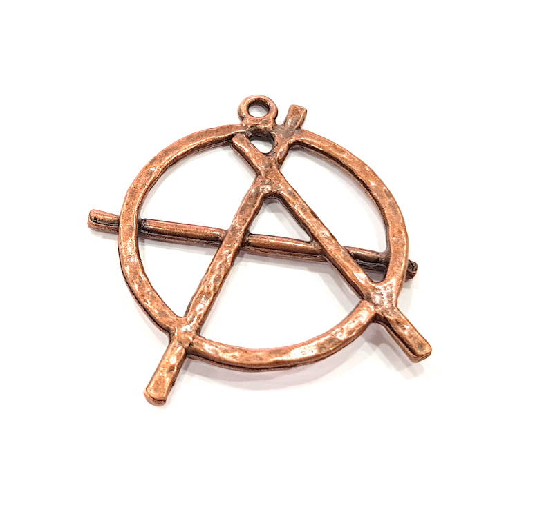 2 Antique Copper Charms Antique Copper Plated Charms (46x43mm) G8825