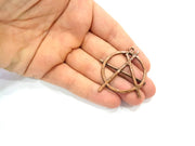 2 Antique Copper Charms Antique Copper Plated Charms (46x43mm) G8825