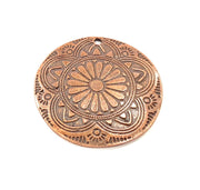 Antique Copper Medallion Pendant Antique Copper Plated Pendant (41mm) G8826