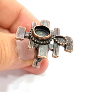 Copper Ring Blank inlay Ring Blank Mosaic Ring Bezel Base Settings Cabochon Mountings (10mm blank ) Antique Copper Plated Brass G8842