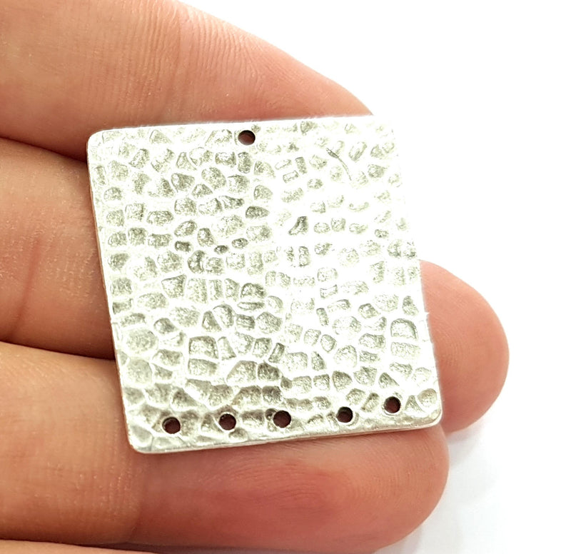 Silver Plated Connector Antique Silver Plated Brass Charms (30mm)  G8346