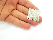 Silver Plated Connector Antique Silver Plated Brass Charms (30mm)  G8346