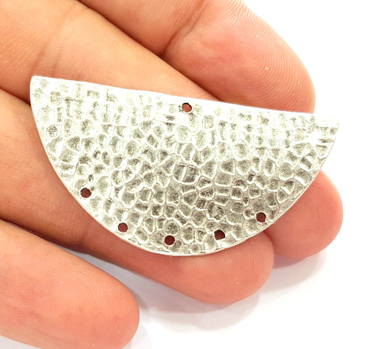 Silver Plated Connector Antique Silver Plated Brass Charms (50x25mm)  G8347