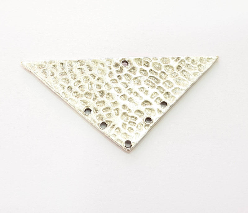 Silver Plated Triangle Connector Antique Silver Plated Brass Charms (49x24mm)  G8348