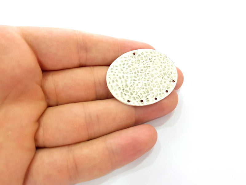 Silver Plated Connector Antique Silver Plated Brass Charms (42x32mm)  G8349