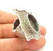 Silver Ring Blank Base Bezel Settings Cabochon Base Mountings Adjustable (20mm Blank) , Antique Silver Plated Brass G8679